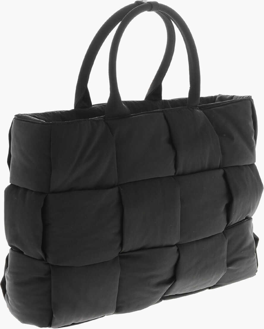 Genti de mana Bottega Veneta Braided Fabric Maxi Tote Bag Black Barbati (BM 19708478) 2