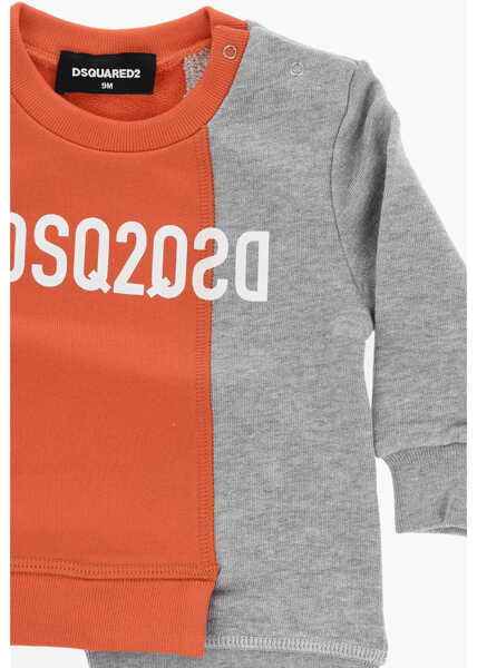 Bluze de trening DSQUARED2 Two-Tone Asymmetrical Sweatshirt Orange Baieti (BM 19708541) 2