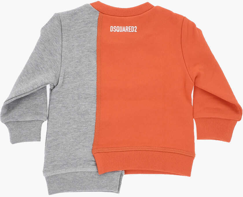 Bluze de trening DSQUARED2 Two-Tone Asymmetrical Sweatshirt Orange Baieti (BM 19708541) 3