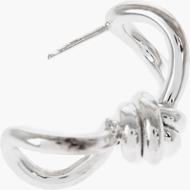 Cercei Bottega Veneta Silver Bow-Shaped Earrings Silver Femei (BM 19708565) 2