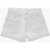 DSQUARED2 White Bull Light Wash Shorts With Logo Button White