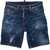 DSQUARED2 Denim Commando Shorts With Paint Effect Detail Blue