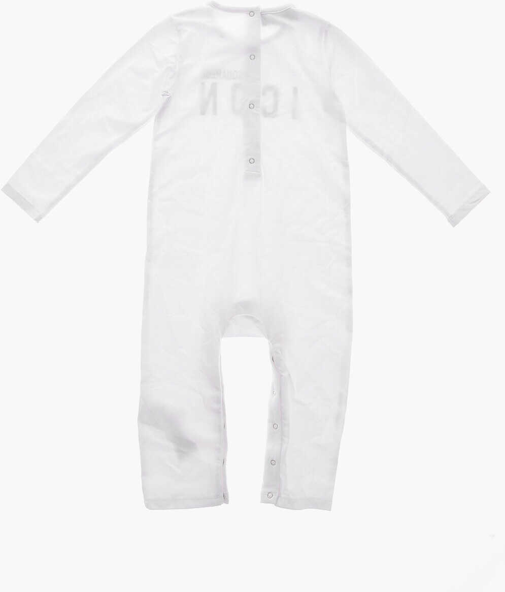 Body-uri DSQUARED2 Icon Cotton Romper Suit With Logo White Femei (BM 19708583) 3