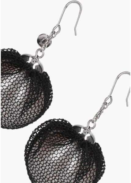 Cercei UNDERCOVER Resin Pearl Earrings With Tulle Detail Black Femei (BM 19708601) 3