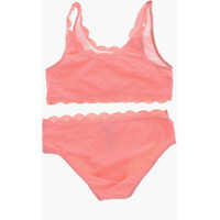 Costume de baie pentru Fete - Slipi N21 Kids Stretch Fabric Bikini Set With Printed Logo Pink Fete (BM 19708604) - B-mall.ro