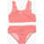 N&deg;21 Kids Stretch Fabric Bikini Set With Printed Logo Pink