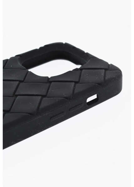 Huse mobil & tablete Bottega Veneta Silicone Braided Effect 16 Pro Iphone Case Black Barbati (BM 19708616) 3