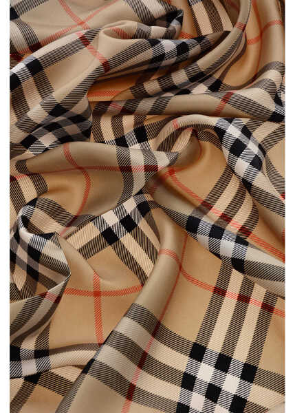 Esarfe Burberry Iconic Check Silk Foulard Brown Femei (BM 19708619) 2