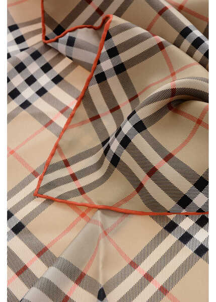 Esarfe Burberry Iconic Check Silk Foulard Brown Femei (BM 19708619) 3