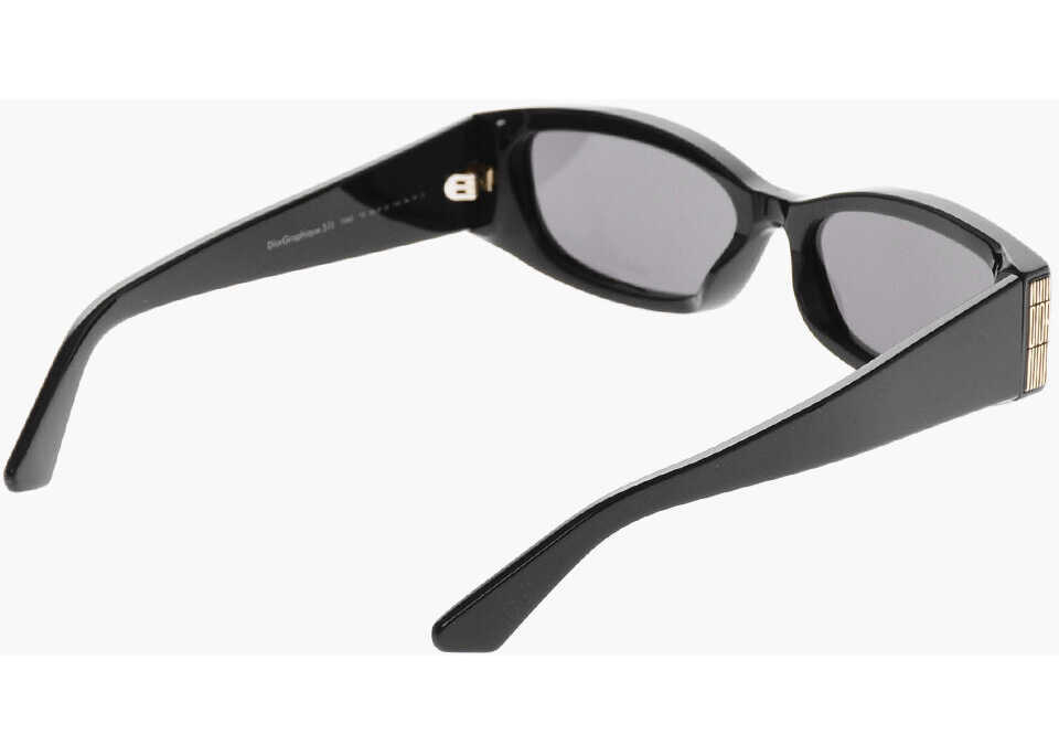Ochelari de soare Dior Solid-Color Sunglasses Diorgraphique S1I With Rectangular Fr Black Femei (BM 19708625) 3