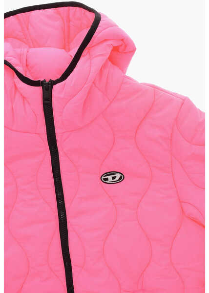 Jachete Diesel Full-Zip Slash Quilted Jacket With Hood Pink Fete (BM 19708643) 2