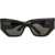 Balenciaga Solid-Color Butterfly Sunglasses With Contrasting Monogram Black