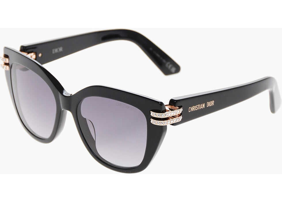 Ochelari de soare Dior Butterfly Sunglasses With Jeweled Rods Black Femei (BM 19708655) 2