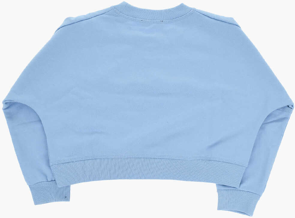 Bluze de trening DSQUARED2 Cropped Fit Crew-Neck Sweatshirt With Printed Logo Blue Baieti (BM 19708661) 3