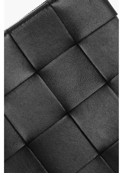 Genti plic Bottega Veneta Braided Leather Clutch With Zip Black Femei (BM 19708670) 4