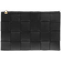 Genti plic Braided Leather Clutch With Zip Femei