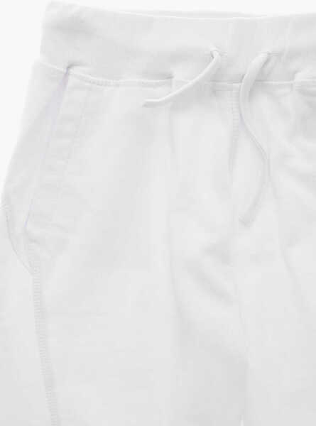 Pantaloni de trening DSQUARED2 Brushed Cotton Cropped Fit Sweatpants With Printed Logo White Baieti (BM 19708673) 2