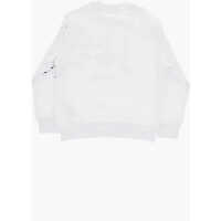 Imbracaminte DSQUARED2 pentru Baieti pagina 3 - Bluze de trening DSQUARED2 Icon Solid Color Crew-Neck Sweatshirt With Paint Effect Deta White Baieti (BM 19708676) - B-mall.ro