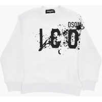 Bluze de trening Icon Solid Color Crew-Neck Sweatshirt With Paint Effect Deta Baieti