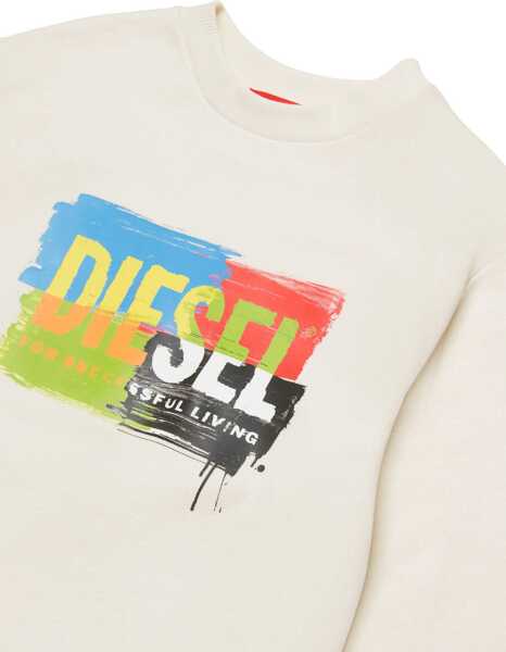 Bluze de trening Diesel Brushed Cotton Skand Crew Neck Sweatshirt White Baieti (BM 19708685) 3