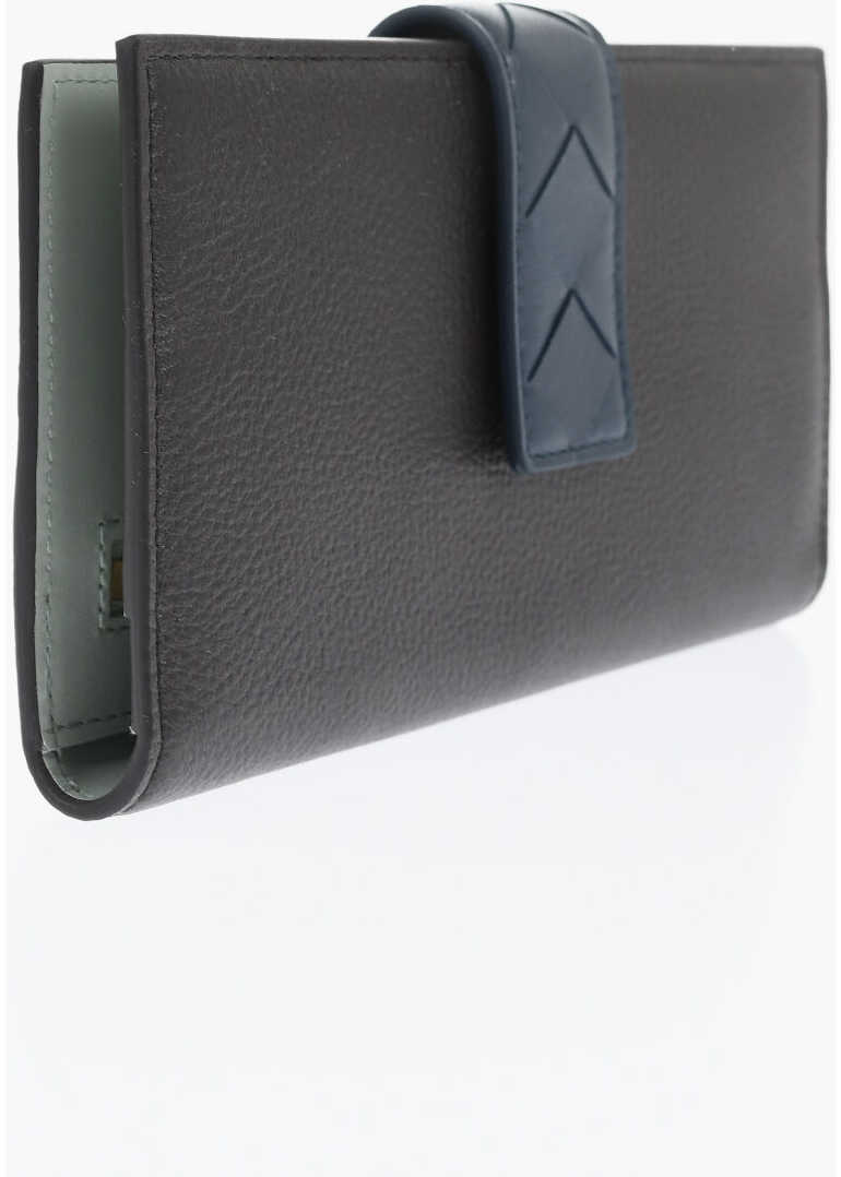 Portofele Bottega Veneta Saffiano Leather Wallet With Braided Detail Brown Femei (BM 19708688) 2