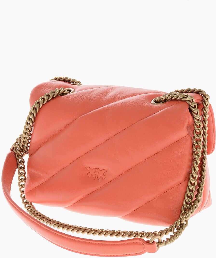 Genti de umar Pinko Quilted Leather Love Bag With Logo Orange Femei (BM 19708691) 2