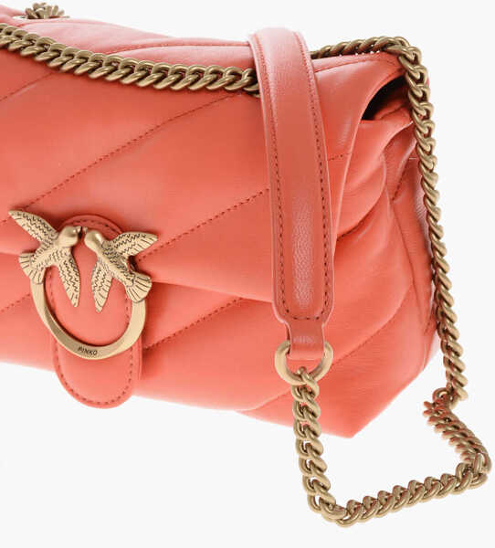 Genti de umar Pinko Quilted Leather Love Bag With Logo Orange Femei (BM 19708691) 3