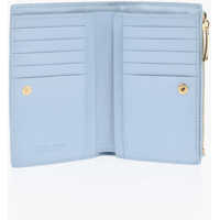 Portofele Bottega Veneta Dama - Portofele Bottega Veneta Braided Leather Wallet With Zip Light Blue Femei (BM 19708694) - B-mall.ro
