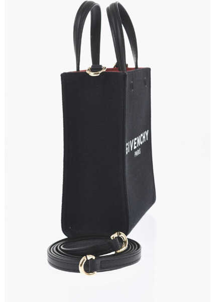 Genti de mana Givenchy Cotton Mini Tote Bag With Leather Trims Black Femei (BM 19708709) 3