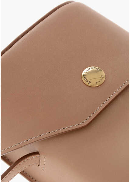 Genti tip postas Saint Laurent Mini Leather Crossbody Bag With Internal Card Slots Beige Barbati (BM 19708718) 4