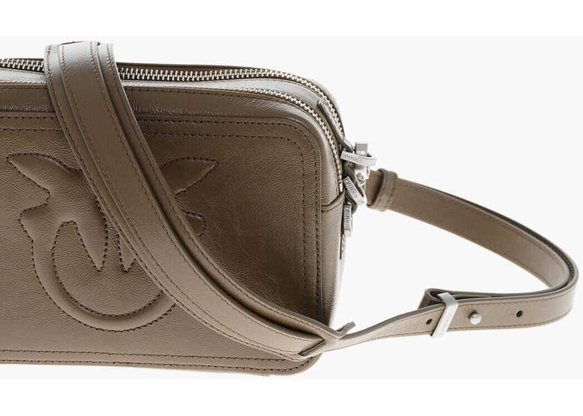 Genti de umar Pinko Leather Scricciolo Camera Bag With Ton On Ton Logo Green Femei (BM 19708724) 3