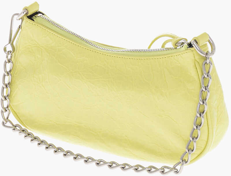 Genti de umar Balenciaga Crinkled Leather Le Cagole Mini Shoulder Bag With Metal Deta Yellow Femei (BM 19708733) 2