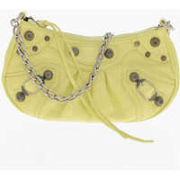 Genti de umar Crinkled Leather Le Cagole Mini Shoulder Bag With Metal Deta Femei