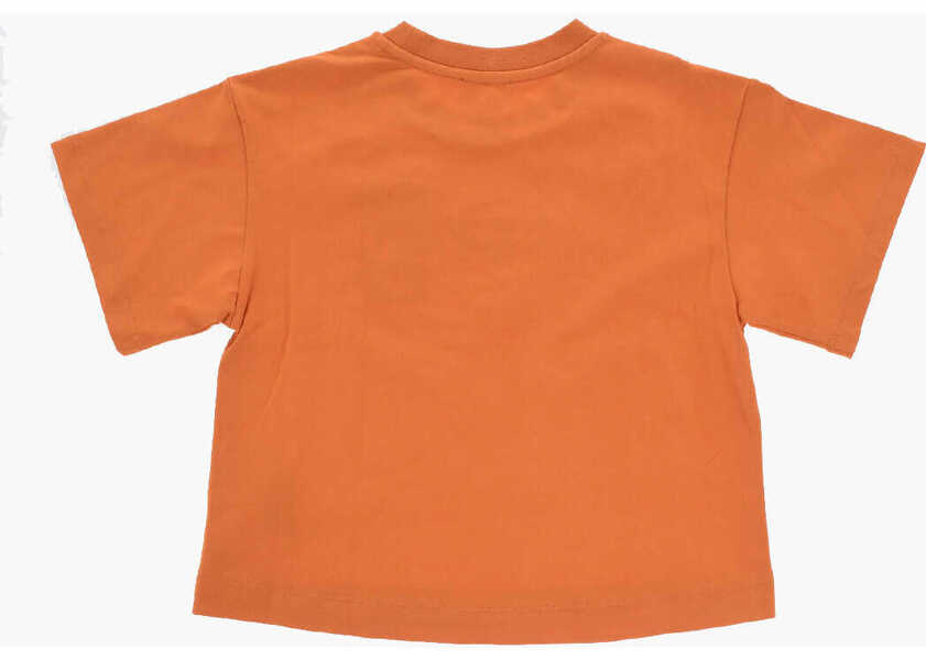 Tricouri Diesel Cotton Tnisse Crew-Neck T-Shirt With Glitter Monogram Orange Baieti (BM 19708820) 3