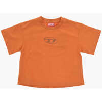 Tricouri Cotton Tnisse Crew-Neck T-Shirt With Glitter Monogram Baieti