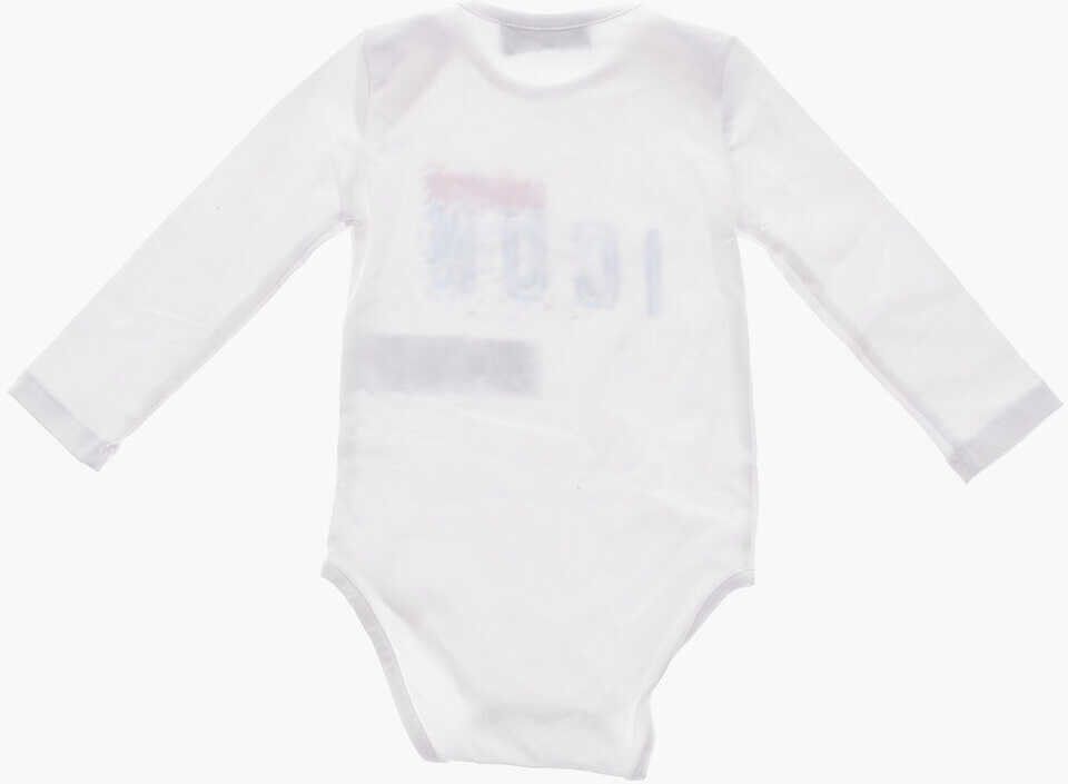 Body-uri DSQUARED2 Icon Cotton Rompersuit With Print White Femei (BM 19708823) 3