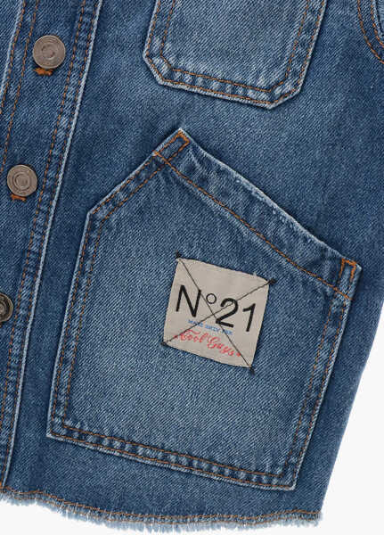 Geci de blugi N21 Kids Denim Jacket With Patchwork Detail Blue Baieti (BM 19708829) 4