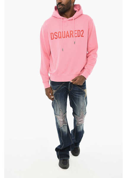 Bluze de trening DSQUARED2 Cotton Crew-Neck Sweatshirt With Logo Pink Barbati (BM 19708865) 4