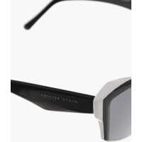 Ochelari de soare Dama - Ochelari de soare Philipp Plein Two-Tone Oversized Butterfly Sunglasses Black & White Femei (BM 19708874) - B-mall.ro