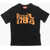 Diesel Crew Neck Wash Cotton T-Shirt With Print Black