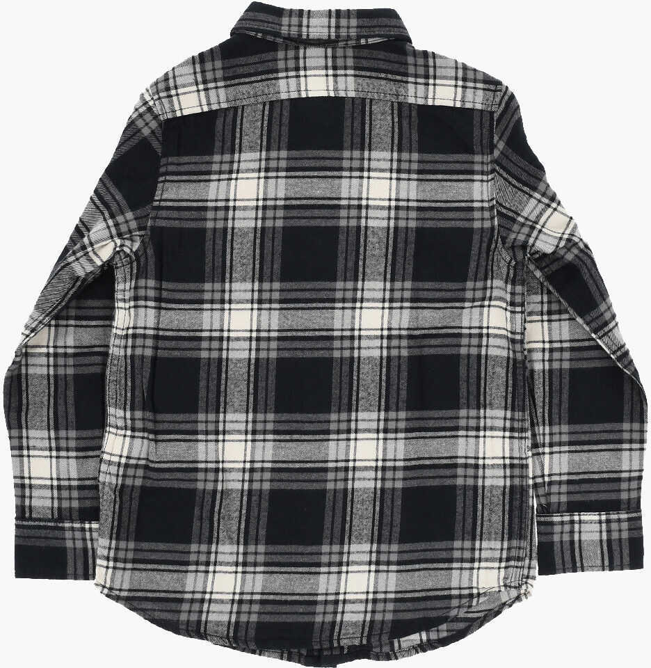 Camasi Diesel Cotton Tartan Checked Shirt Black & White Baieti (BM 19708889) 3