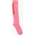 DSQUARED2 Long Cotton Socks With Contrast Logo Pink