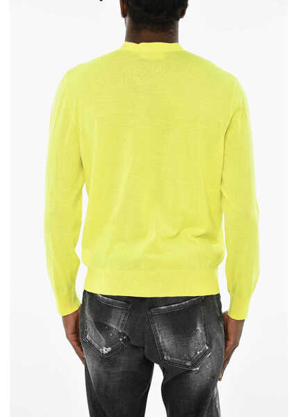 Cardigane DSQUARED2 Virgin Wool V-Neck Cardigan Yellow Barbati (BM 19708910) 2