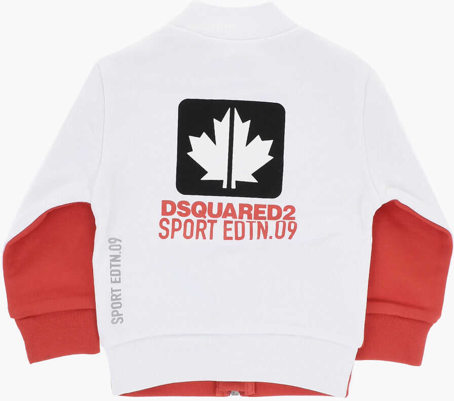 Bluze de trening DSQUARED2 Two-Tone Sweatshirt With Zip Closure White Baieti (BM 19708928) 3