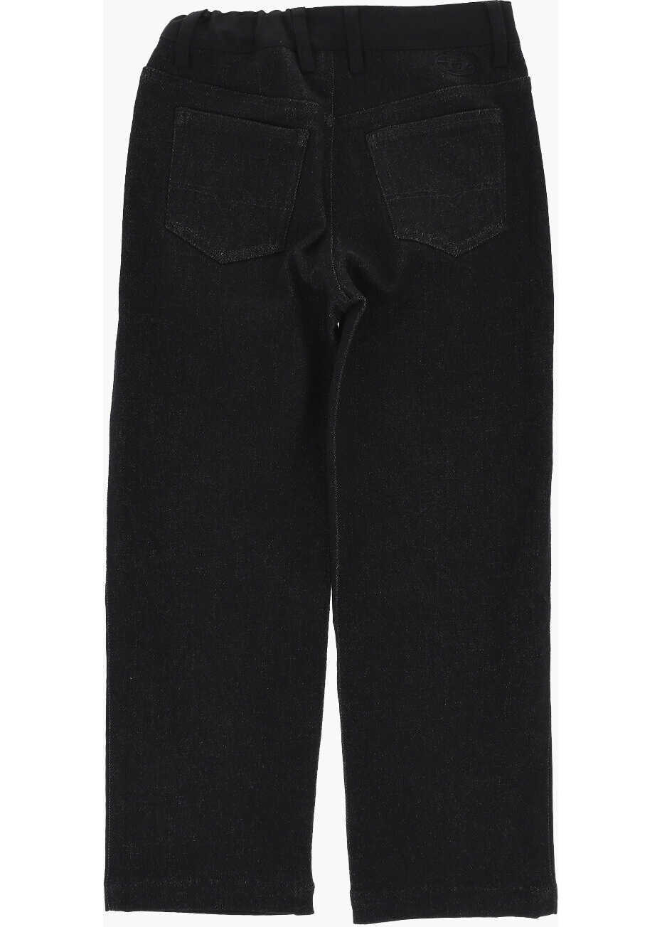 Pantaloni casual Diesel Double-Fabric Plirm Pants With Belt Loops Black Baieti (BM 19709021) 3