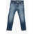DSQUARED2 Stonewashed Jeans With Logoed Buttons Blue