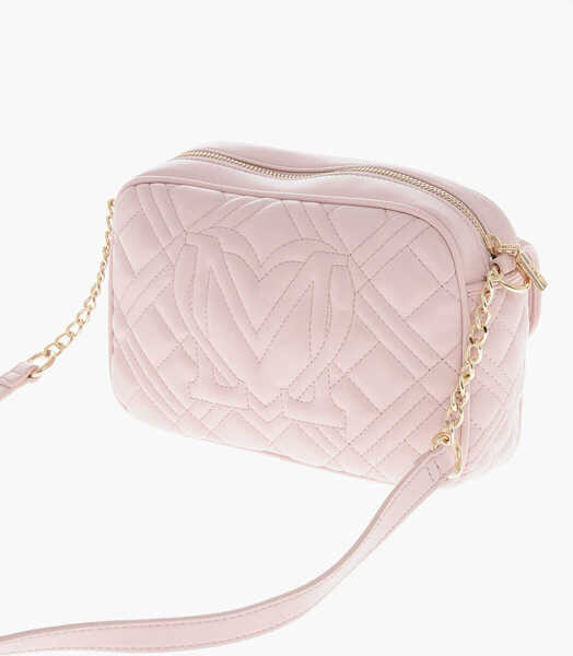 Genti de umar Moschino Love Quilted Faux Leather Camera Bag Pink Femei (BM 19709030) 2