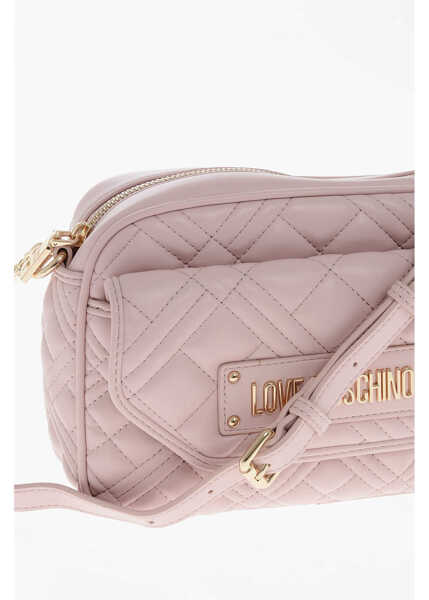 Genti de umar Moschino Love Quilted Faux Leather Camera Bag Pink Femei (BM 19709030) 3