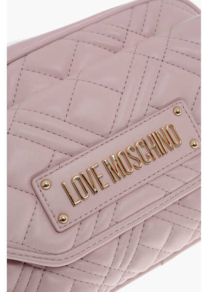 Genti de umar Moschino Love Quilted Faux Leather Camera Bag Pink Femei (BM 19709030) 4