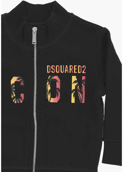 Bluze de trening DSQUARED2 Icon Solid Color Sweatshirt With Zip Closure Black Baieti (BM 19709033) 2